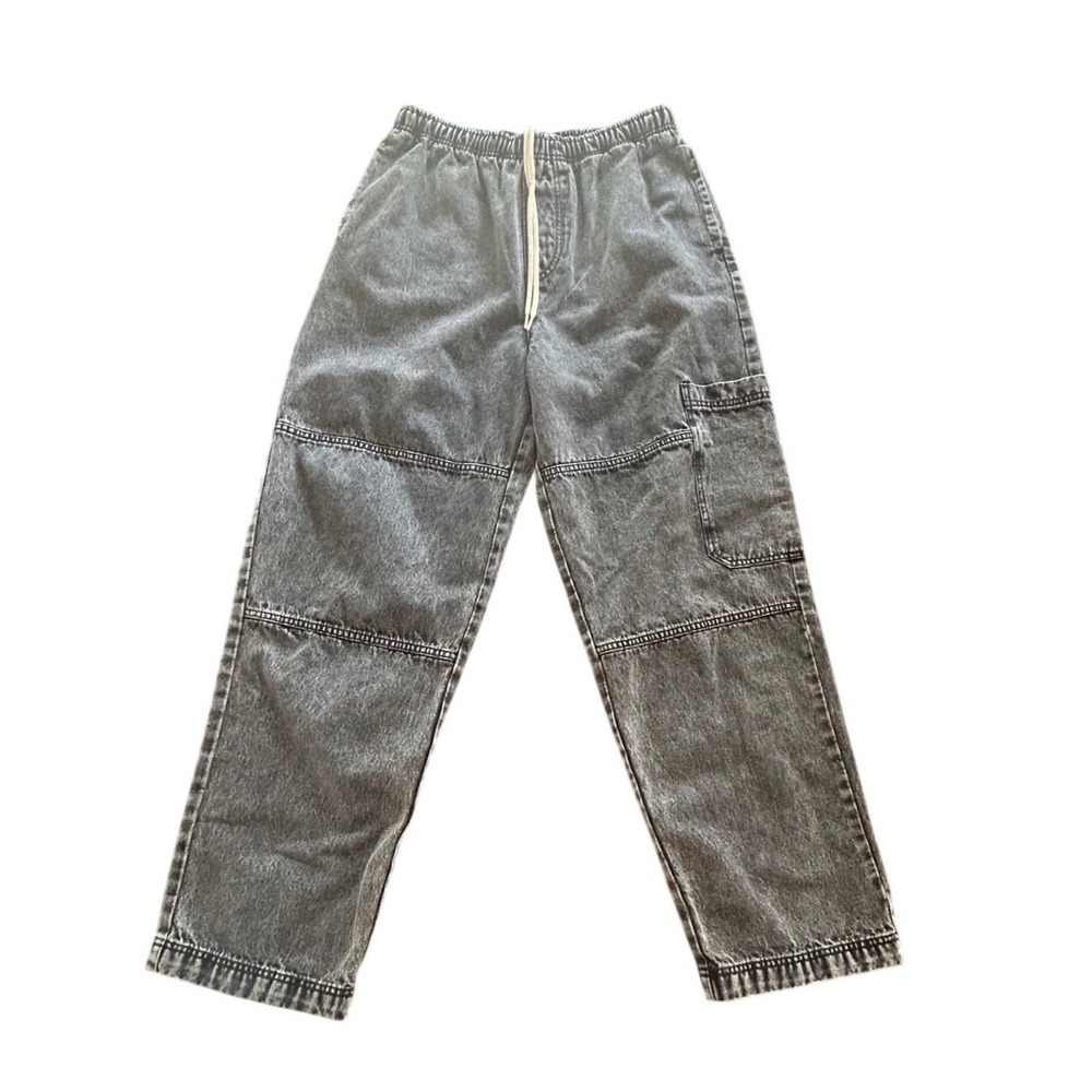 BDG Urban Outfitters Baggy Utility Jeans Medium Black Acid Wash Cargo Streetwear